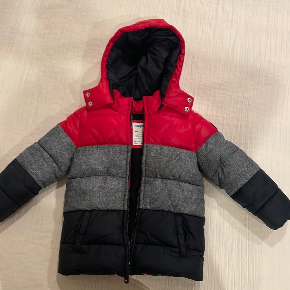 Mayoral Red and Blue Boys Puffer Coat